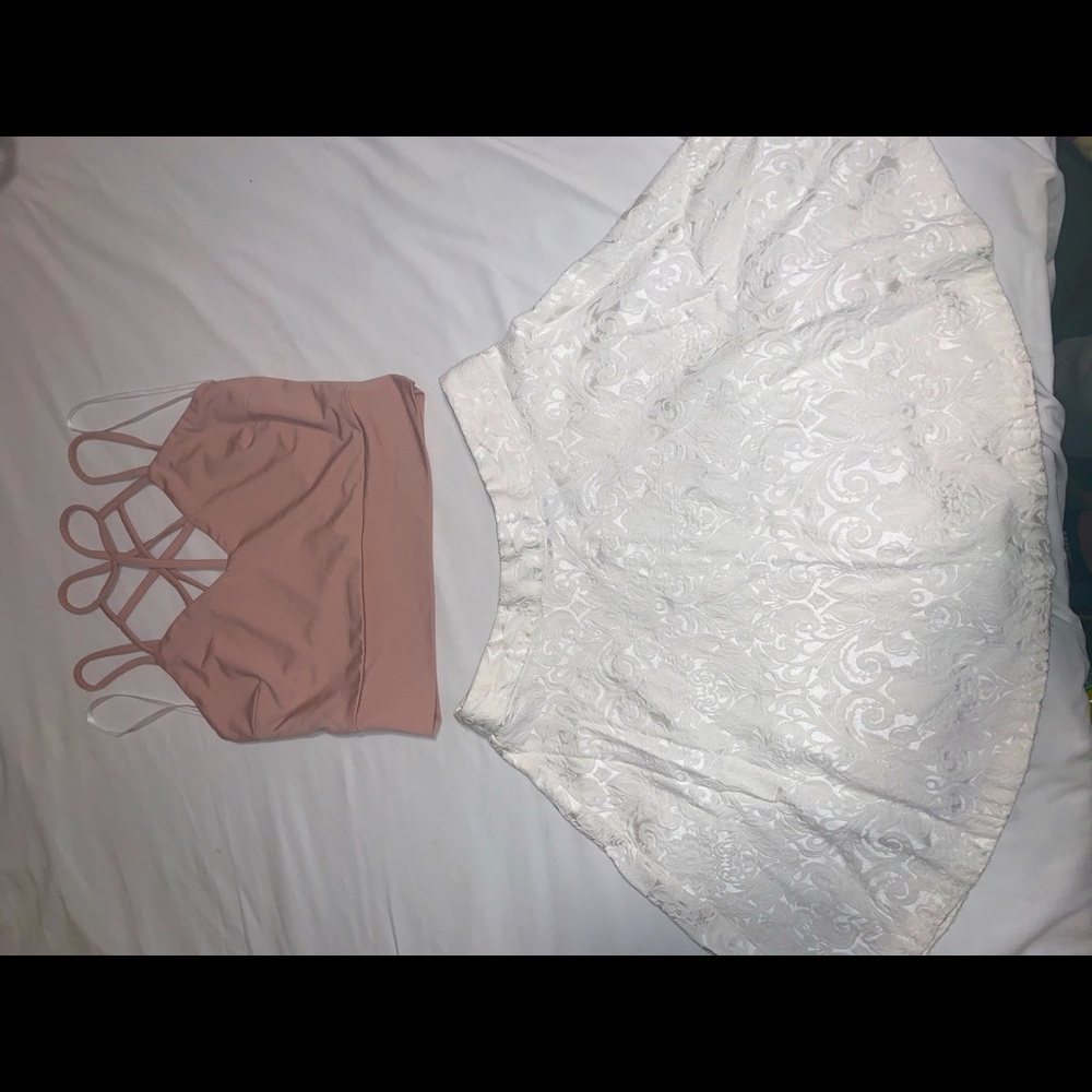 White flare skirt